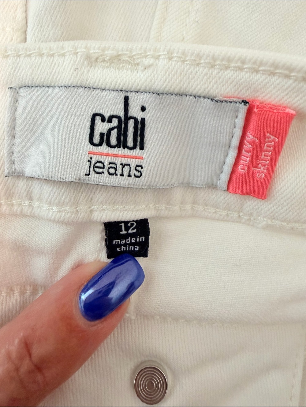 CAbi White Cropped High-Rise Slim Jeans - Picture 4 of 5